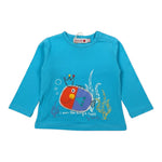 Boboli Shirt Girocollo tinta unita con Stampa Azzurro per Neonato 143222 AZZURRO BOBOLI 