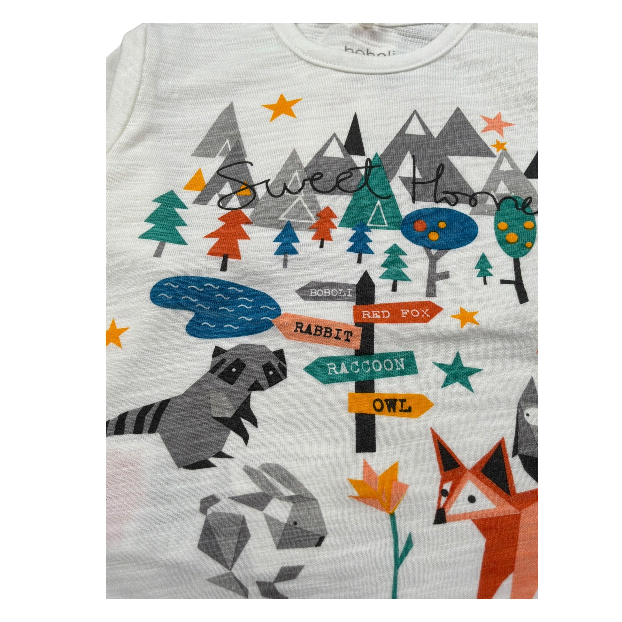 Boboli Shirt Girocollo tinta unita con Stampa Bianco per Neonato 156002 BIANCO BOBOLI 