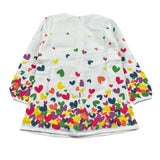 Boboli Abito Manica Lunga tinta unita con Stampe Bianco per Bambina 238014 BIANCO BOBOLI 