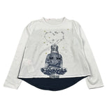 Boboli Shirt Girocollo Bicolore Bianco/Blu per Bambina 401094 BIANCO/BLU BOBOLI 