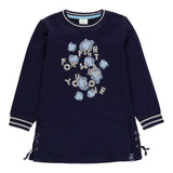 Boboli Abito Manica Lunga tinta unita Blu per Bambina 455082 BLU BOBOLI 