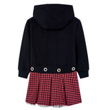 Boboli Abito Felpa tinta unita con Cappuccio Nero per Bambina 457051 NERO BOBOLI 