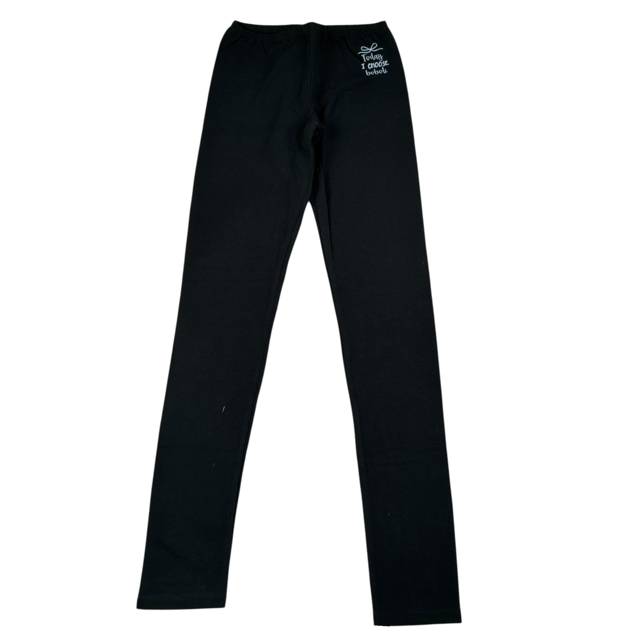 Boboli Leggins tinta unita con Stampa Nero per Bambina 496032 NERO BOBOLI 
