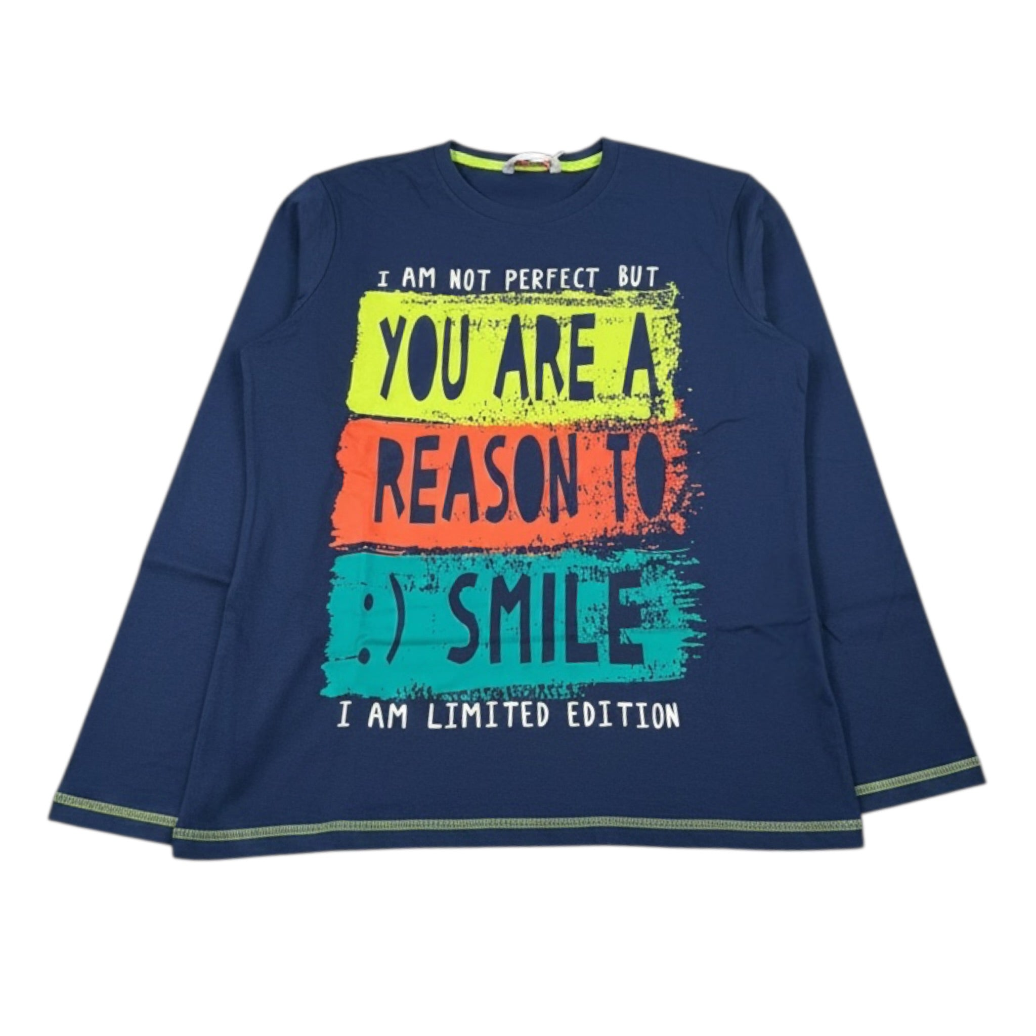 Boboli Shirt Girocollo tinta unita con Stampa Blu per Bambino 528128 BLU BOBOLI 