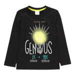 Boboli Shirt Girocollo tinta unita con Stampa Nero per Bambino 593029 NERO BOBOLI 