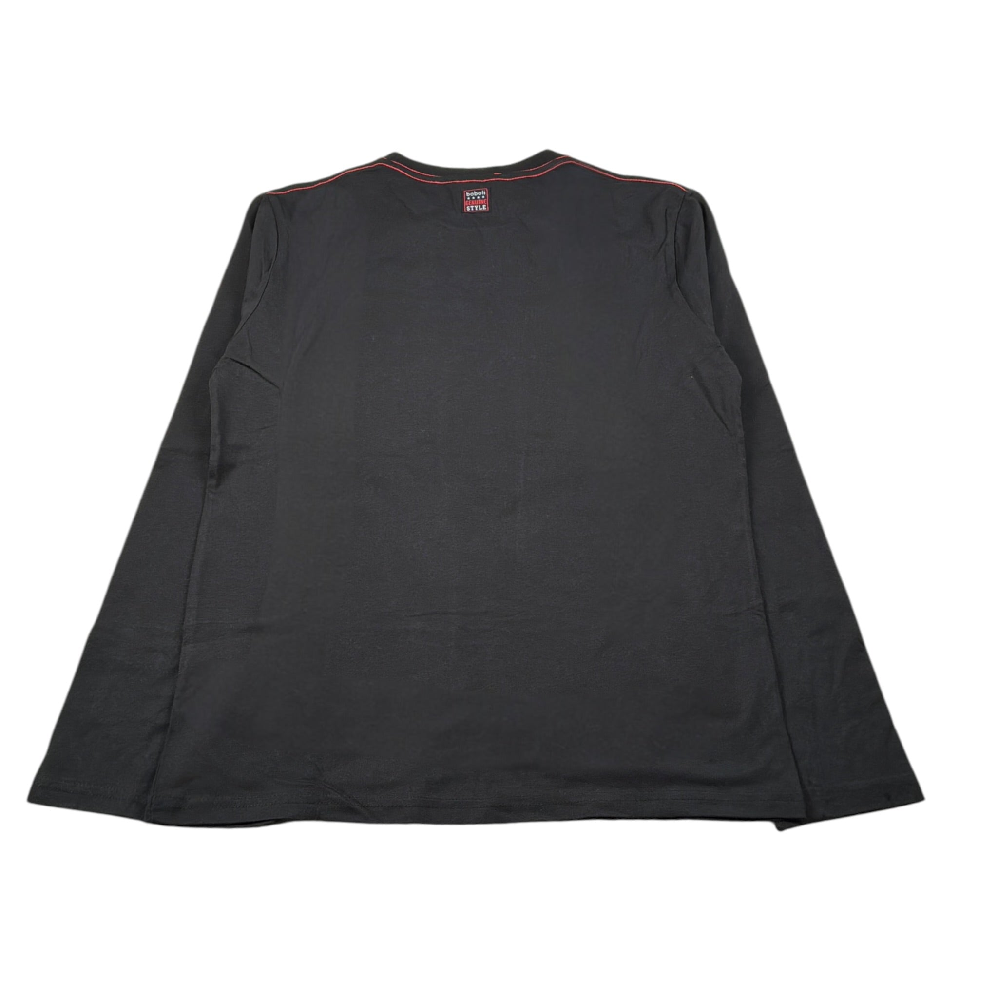 Boboli Shirt Girocollo tinta unita con Stampa Nero per Bambino 599058 NERO BOBOLI 