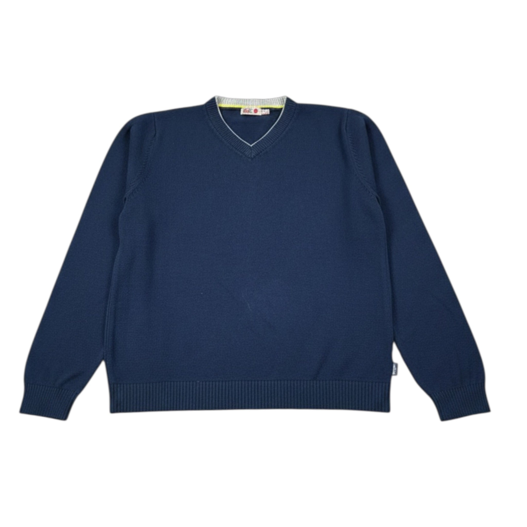 Boboli Maglia Scollo A V tinta unita Blu per Bambino 732271 BLU BOBOLI 