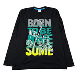 Boboli Shirt Girocollo tinta unita con Stampa Nero per Bambino AHTBB NERO BOBOLI 