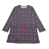 Boboli Abito Manica Lunga Stampa Fantasia Blu per Bambina AQBTBL BLU BOBOLI 