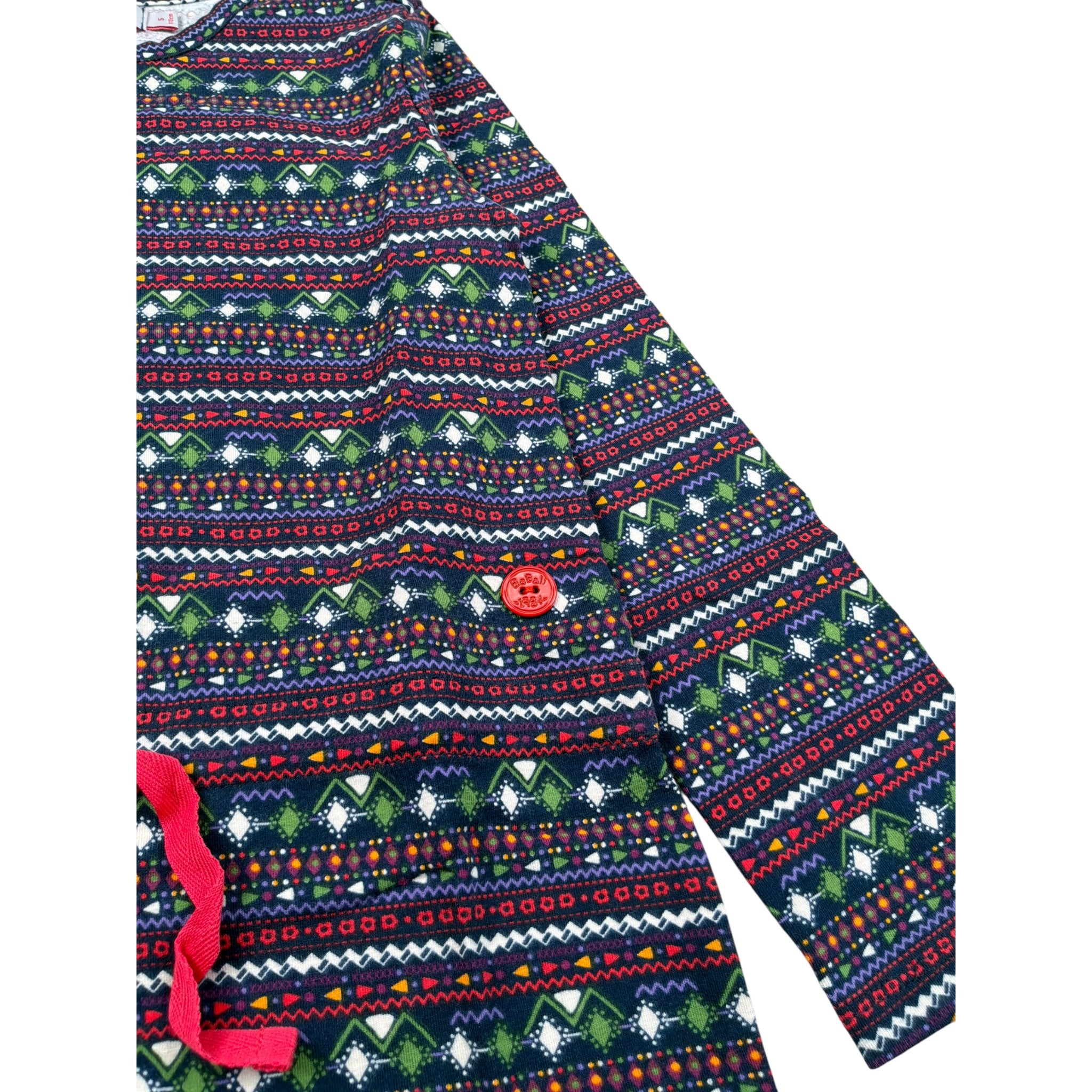 Boboli Abito Manica Lunga Stampa Fantasia Blu per Bambina AQBTBL BLU BOBOLI 