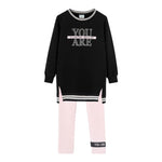 Boboli Completo 2 Pezzi Felpa-Leggins Nero/Rosa per Bambina CMPLBB NERO/ROSA BOBOLI 