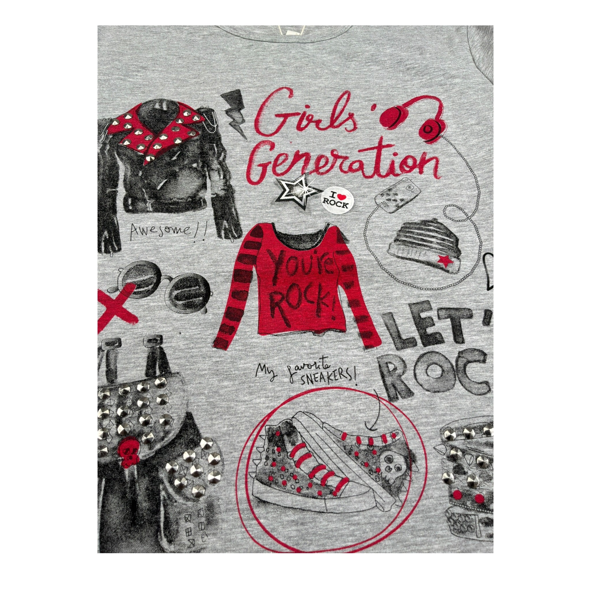 Boboli Shirt Girocollo tinta unita con Stampe Grigio per Bambina SHTBBOLI GRIGIO BOBOLI 