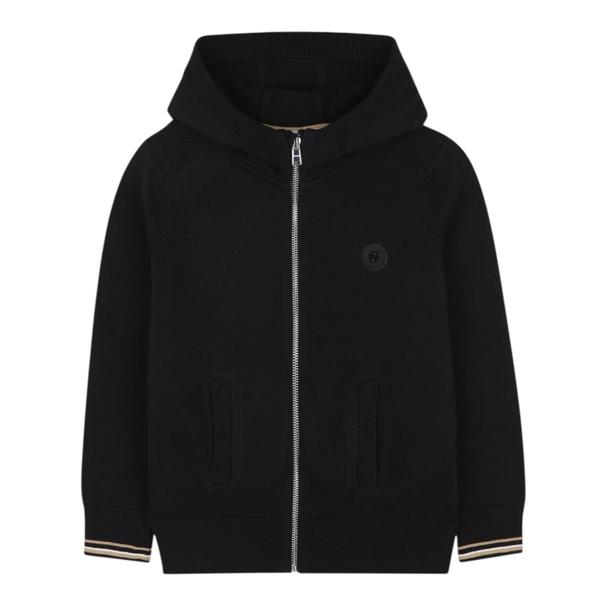 Boss Maglia tinta unita con Zip E Cappuccio Blu per Bambino J52309 BLU BOSS 