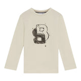 Boss Shirt Girocollo tinta unita con Stampa Beige per Bambino J52365 BEIGE BOSS 