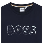 Boss Shirt tinta unita con Stampa Blu per Bambino J52380 BLU BOSS 
