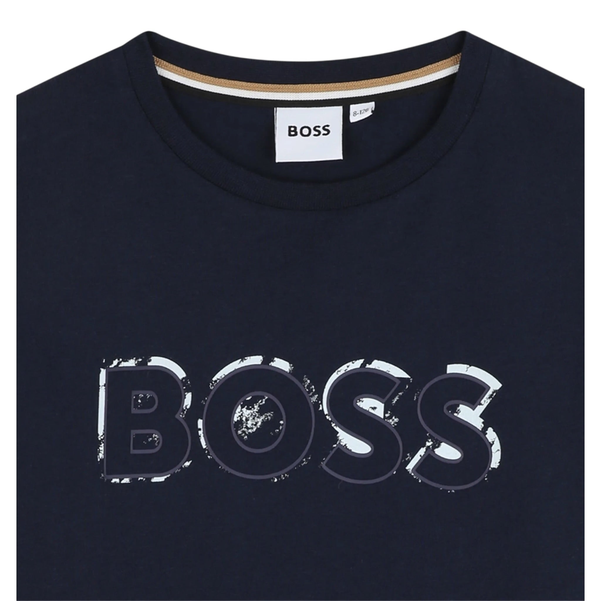 Boss Shirt tinta unita con Stampa Blu per Bambino J52380 BLU BOSS 