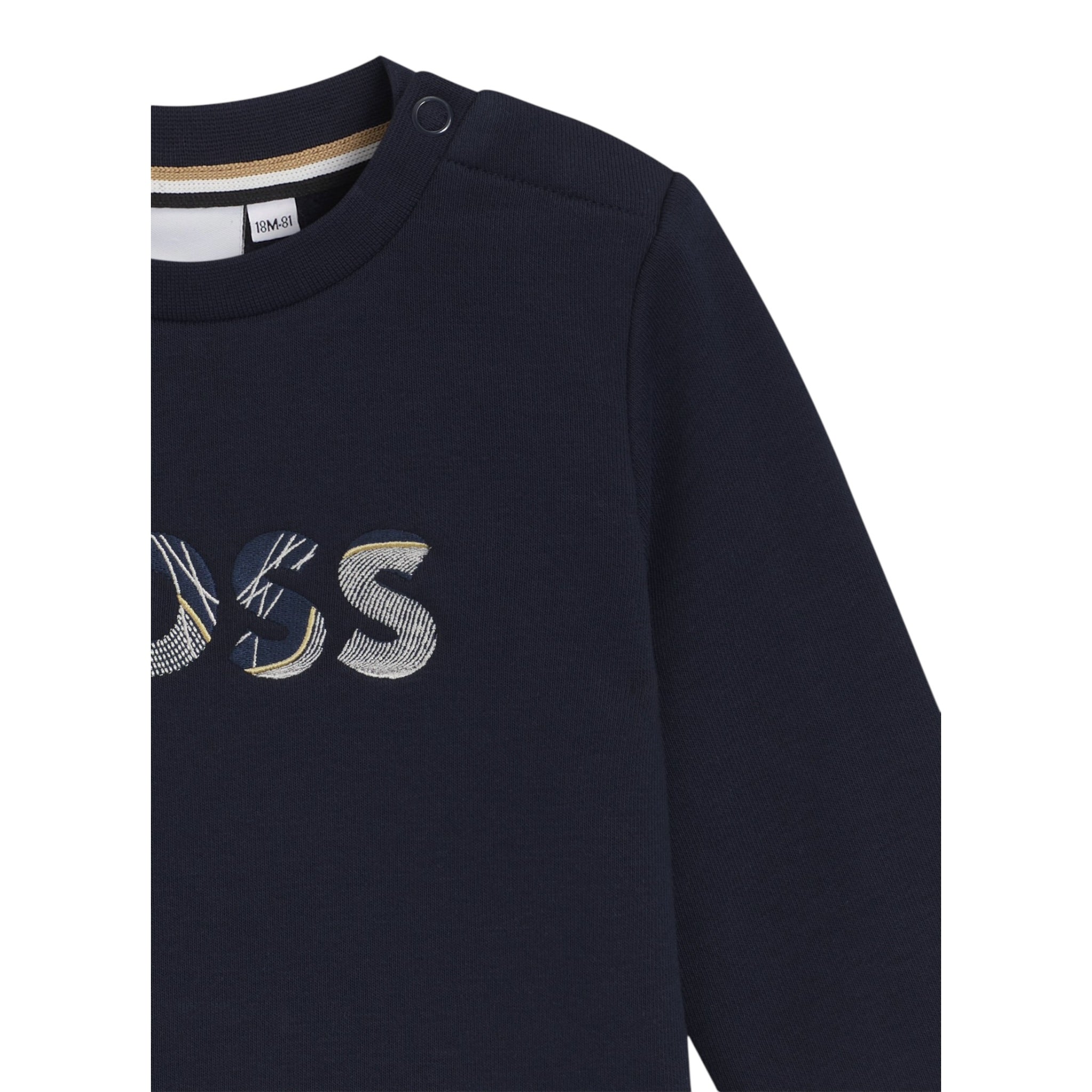 Boss Felpa Girocollo tinta unita con Stampa Blu per Bambino J52457 BLU BOSS 