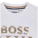 Boss Shirt tinta unita con Logo Bianco per Neonato J52463XX BIANCO BOSS 