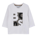 Boss Shirt Girocollo tinta unita con Stampa Bianco per Bambino J52472 BIANCO BOSS 