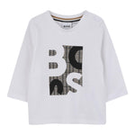 Boss Shirt Girocollo tinta unita con Stampa Bianco per Neonato J52472N BIANCO BOSS 