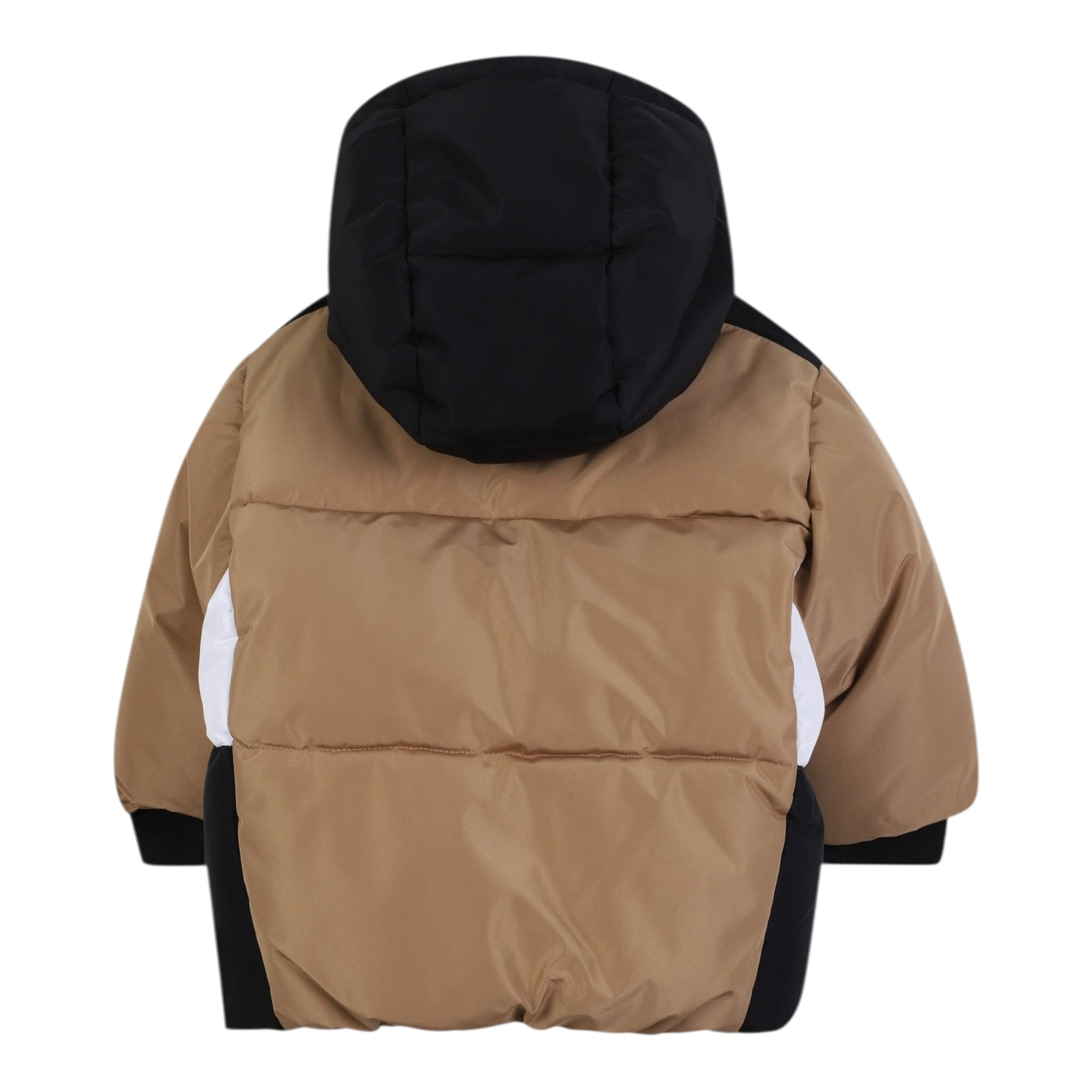 Boss Giubbino Tricolore con Zip E Cappuccio Beige per Neonato J52477 BEIGE BOSS 