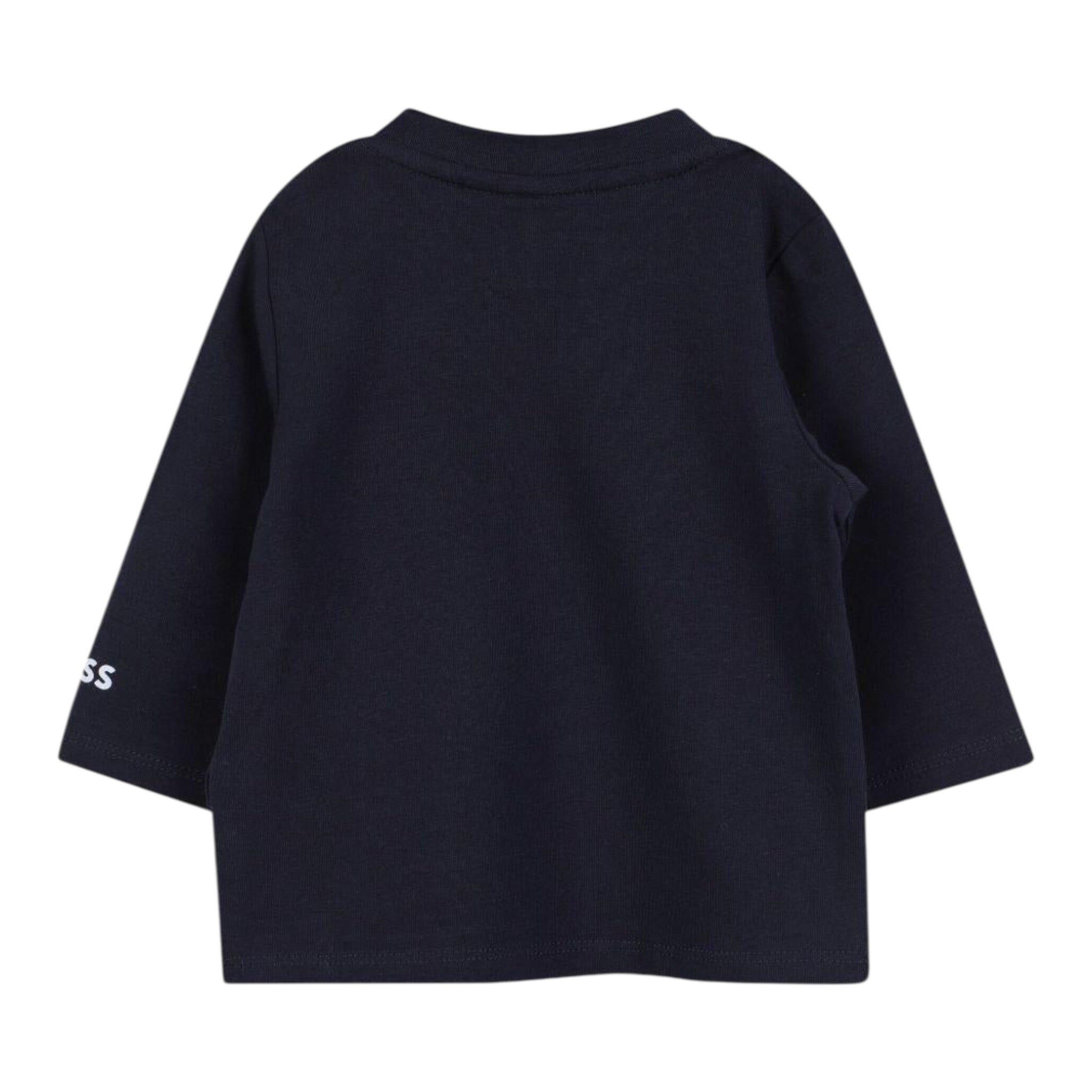Boss Shirt tinta unita con Logo Blu per Neonato J52514 BLU BOSS 