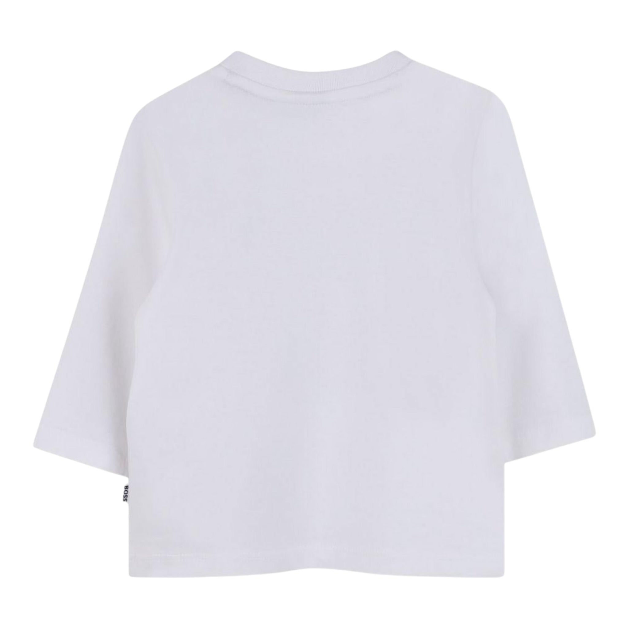 Boss Shirt tinta unita con Logo Bianco per Neonato J52715 BIANCO BOSS 