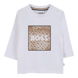 Boss Shirt tinta unita con Logo Bianco per Neonato J52715 BIANCO BOSS 