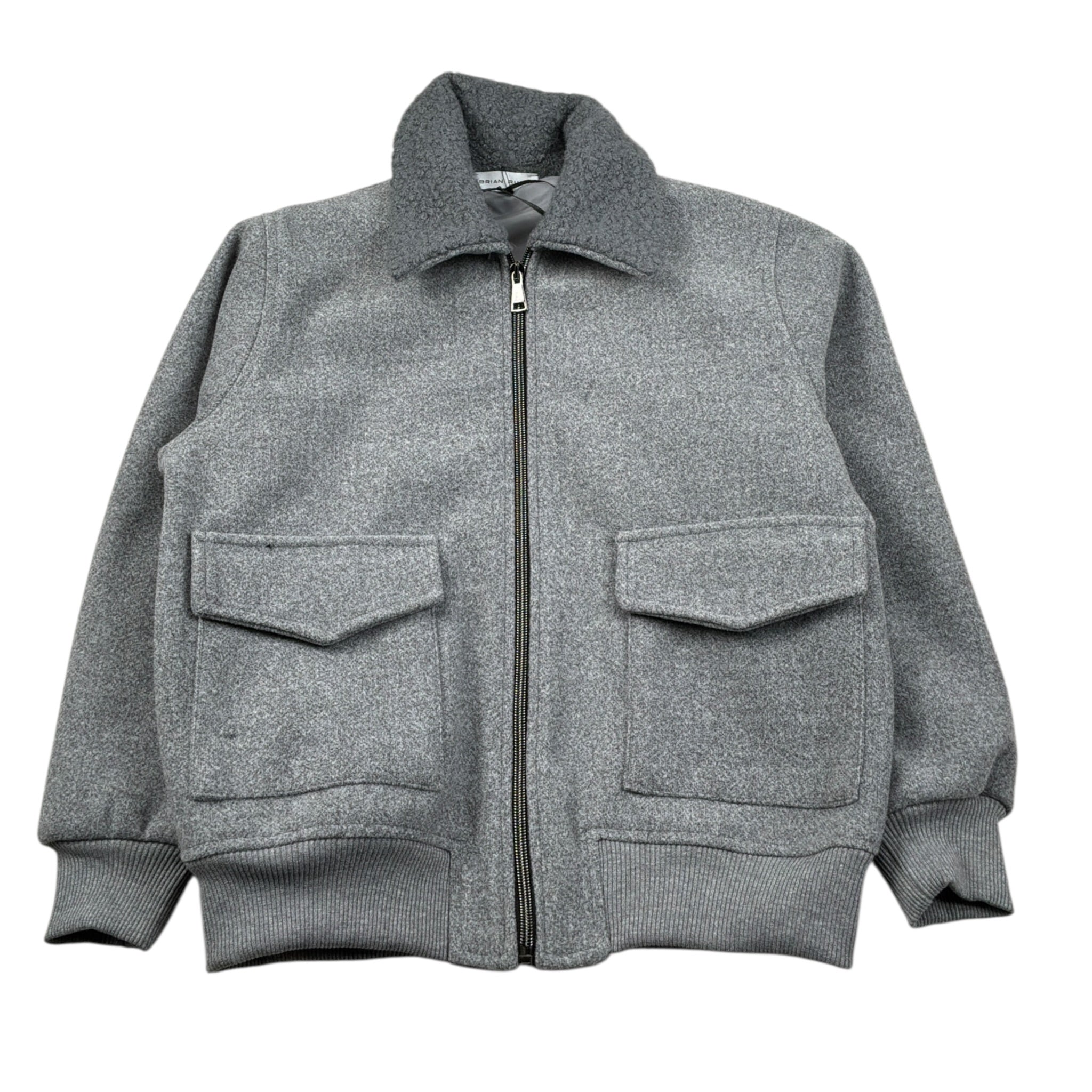 Brian Rush Giubbino tinta unita con Zip Grigio per Bambino VN746 GRIGIO BRIAN RUSH 