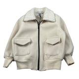 Brian Rush Giubbino tinta unita con Zip Panna per Neonato VN746N PANNA BRIAN RUSH 