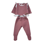 Calamaro Completo 2Pz Maglia-Ghettina tinta unita Rosa per Neonata 11030 ROSA CALAMARO 