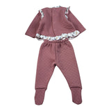 Calamaro Completo 2Pz Maglia-Ghettina tinta unita Rosa per Neonata 11030 ROSA CALAMARO 
