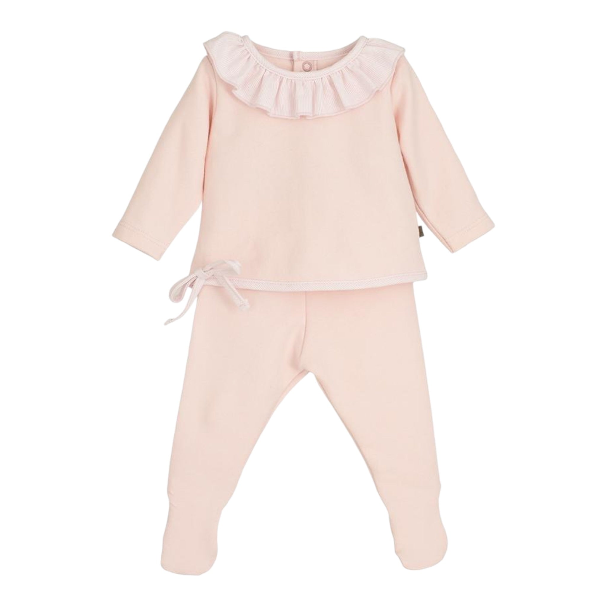 Calamaro Completo 2Pz Maglia-Ghettina tinta unita Rosa per Neonata 11170 ROSA CALAMARO 