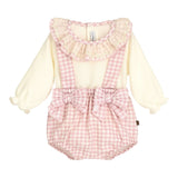 Calamaro Completo Pz Salopette-Shirt con Colletto Rosa per Neonata 11178 ROSA CALAMARO 