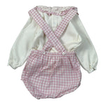 Calamaro Completo Pz Salopette-Shirt con Colletto Rosa per Neonata 11178 ROSA CALAMARO 