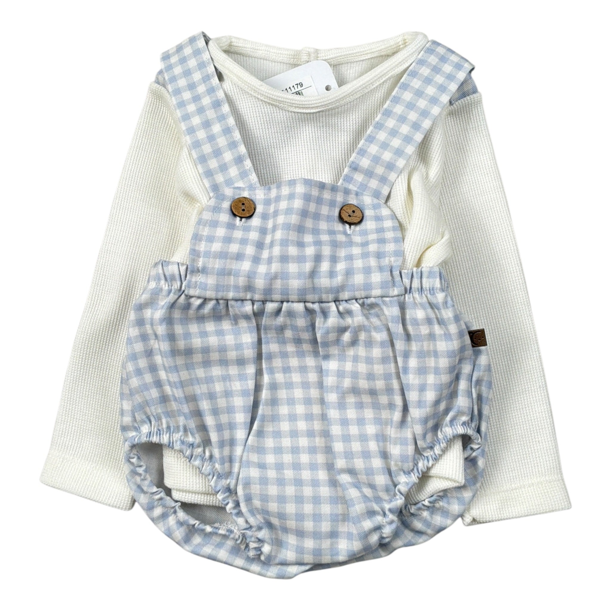 Calamaro Completo 2Pz Maglia-Salopette Azzurro per Neonata 11179 AZZURRO CALAMARO 