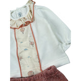 Calamaro Completo 2Pz Shirt-Ghettina Panna/Rosa per Neonata 11180 PANNA/ROSA CALAMARO 
