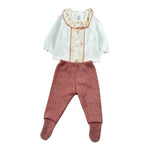 Calamaro Completo 2Pz Shirt-Ghettina Panna/Rosa per Neonata 11180 PANNA/ROSA CALAMARO 