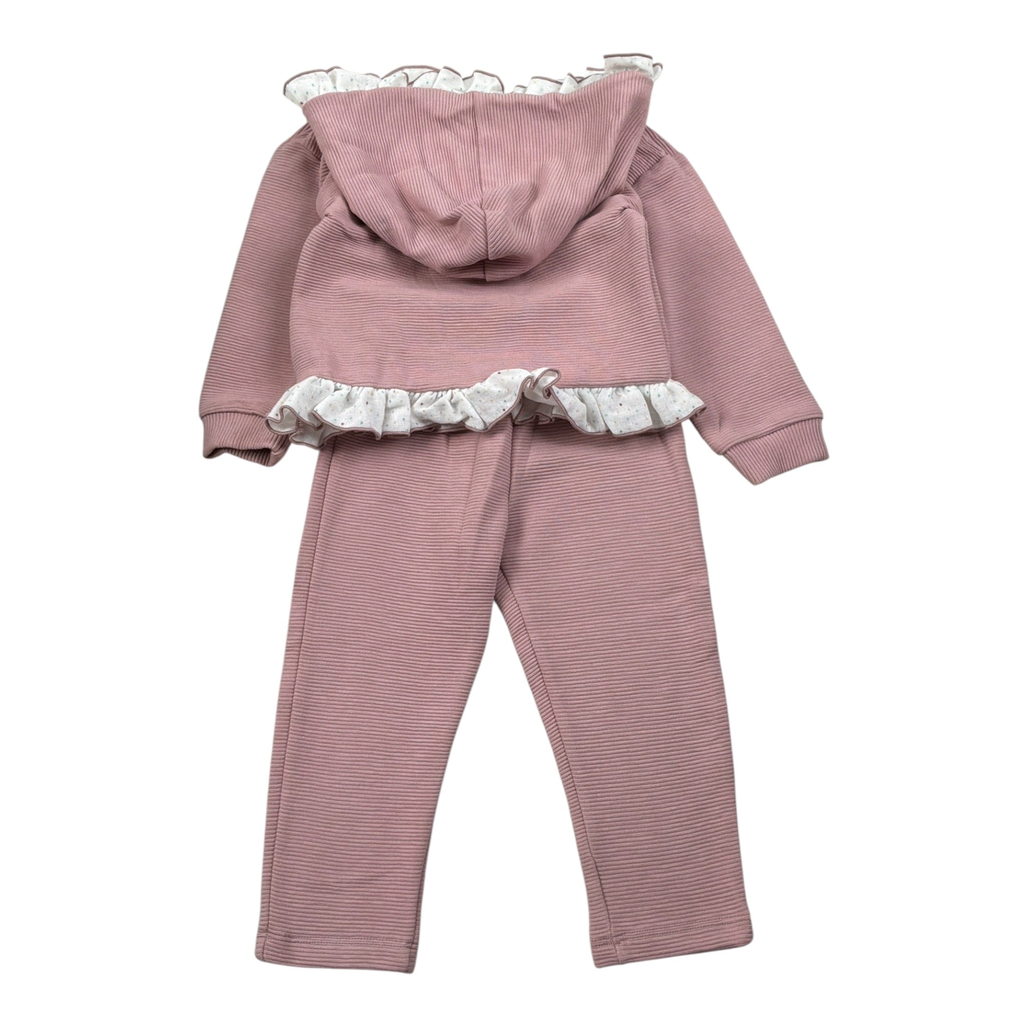 Calamaro Completo 2Pz Maglia-Pantalone con Cappuccio Rosa per Neonata 11188 ROSA CALAMARO 