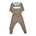 Calamaro Completo 2 Pezzi Maglia-Ghettina Marrone per Neonato 11198 MARRONE CALAMARO 