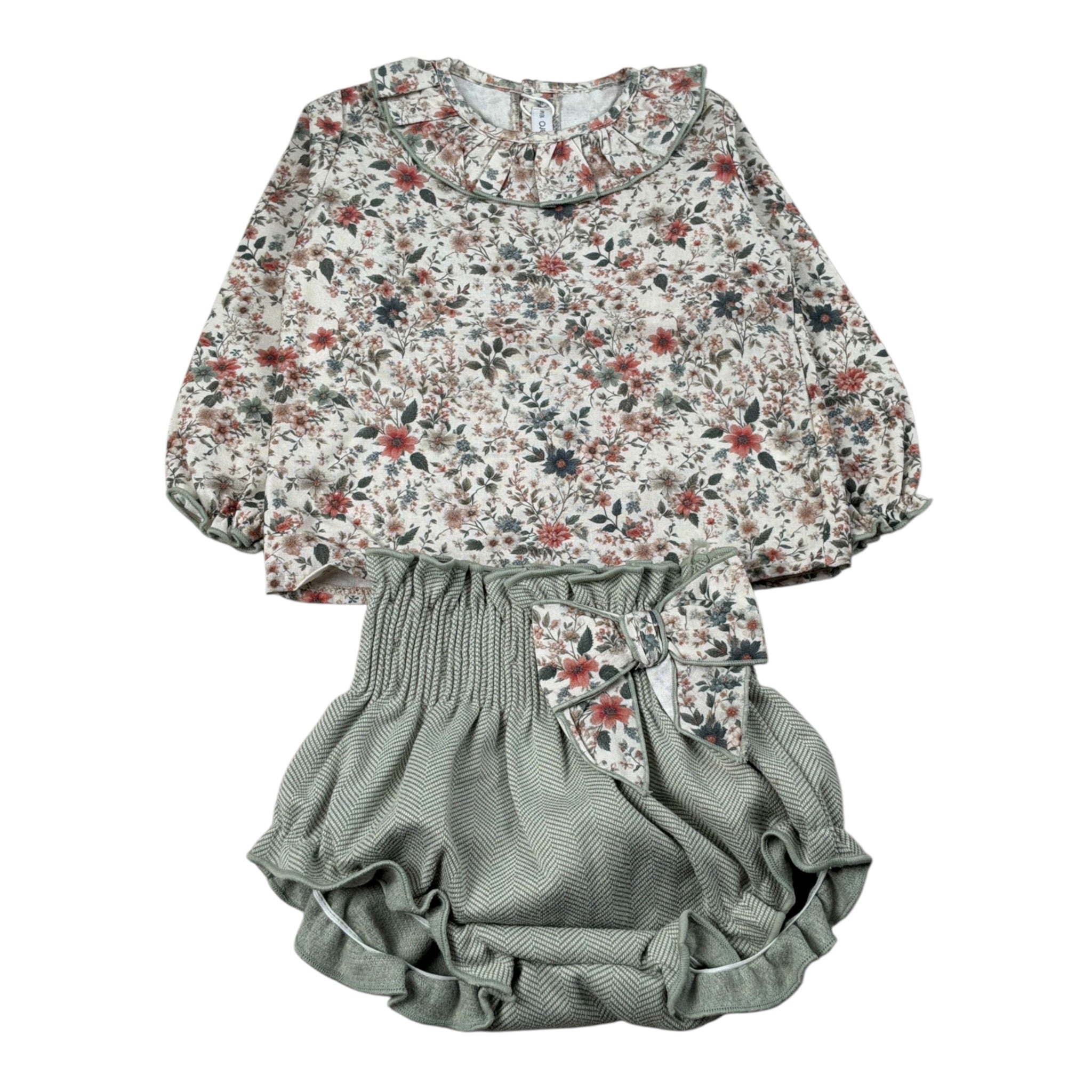 Calamaro Completo 2 Pezzi Camicia-Xculotte Verde per Neonata 11249 VERDE CALAMARO 