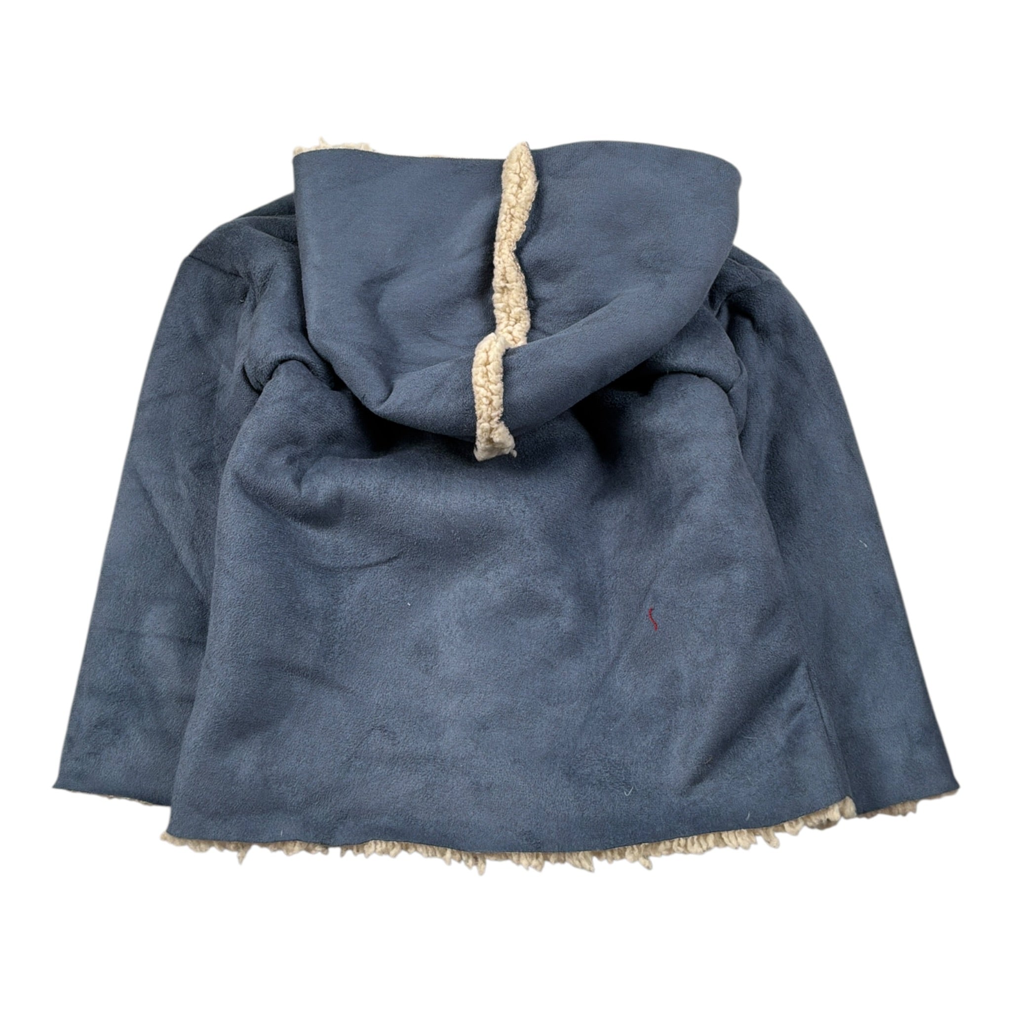 Calamaro Cappotto tinta unita con Cappuccio E Pelliccia Blu per Neonato 140200 BLU CALAMARO 