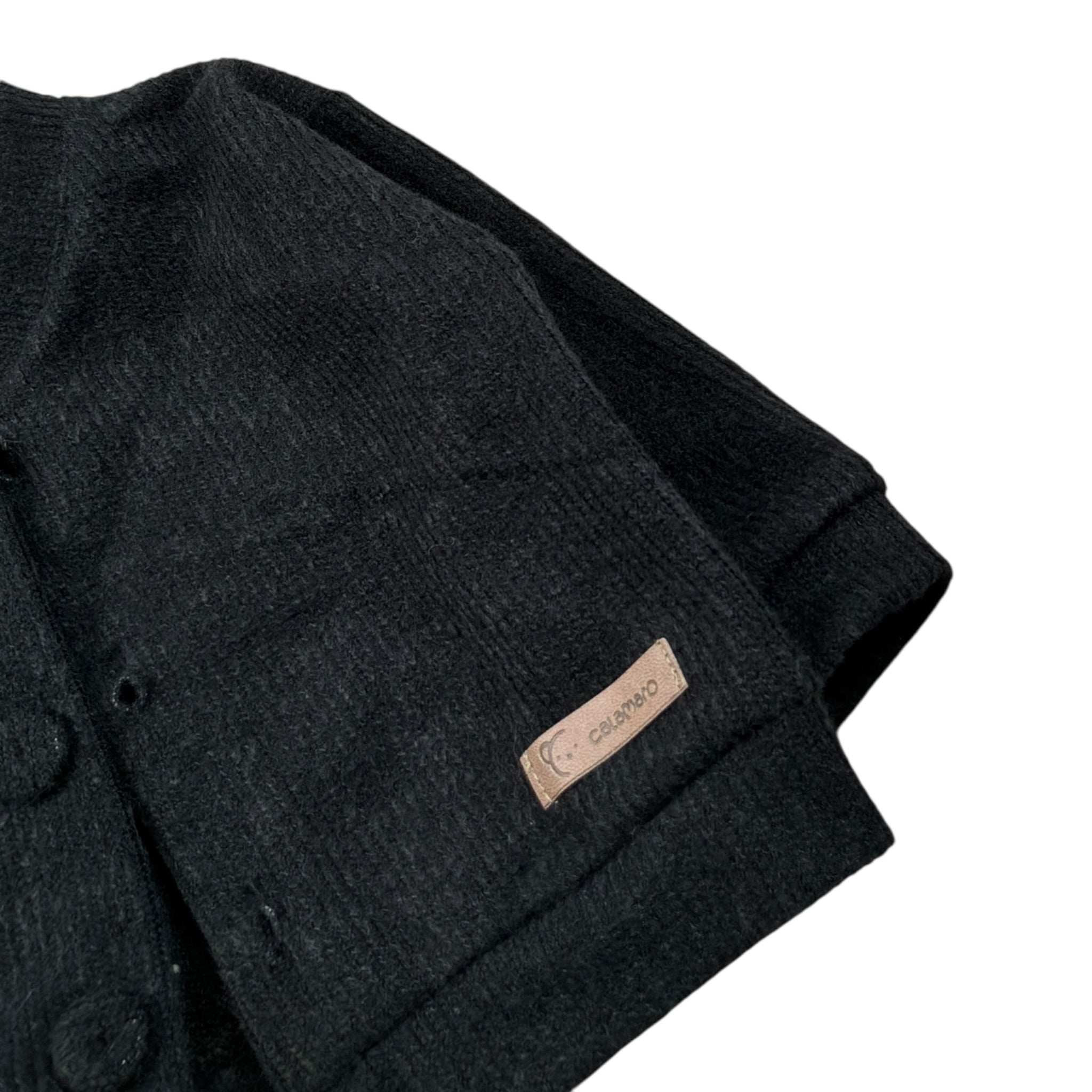 Calamaro Cardigan tinta unita con Logo Nero per Neonato 14026 NERO CALAMARO 