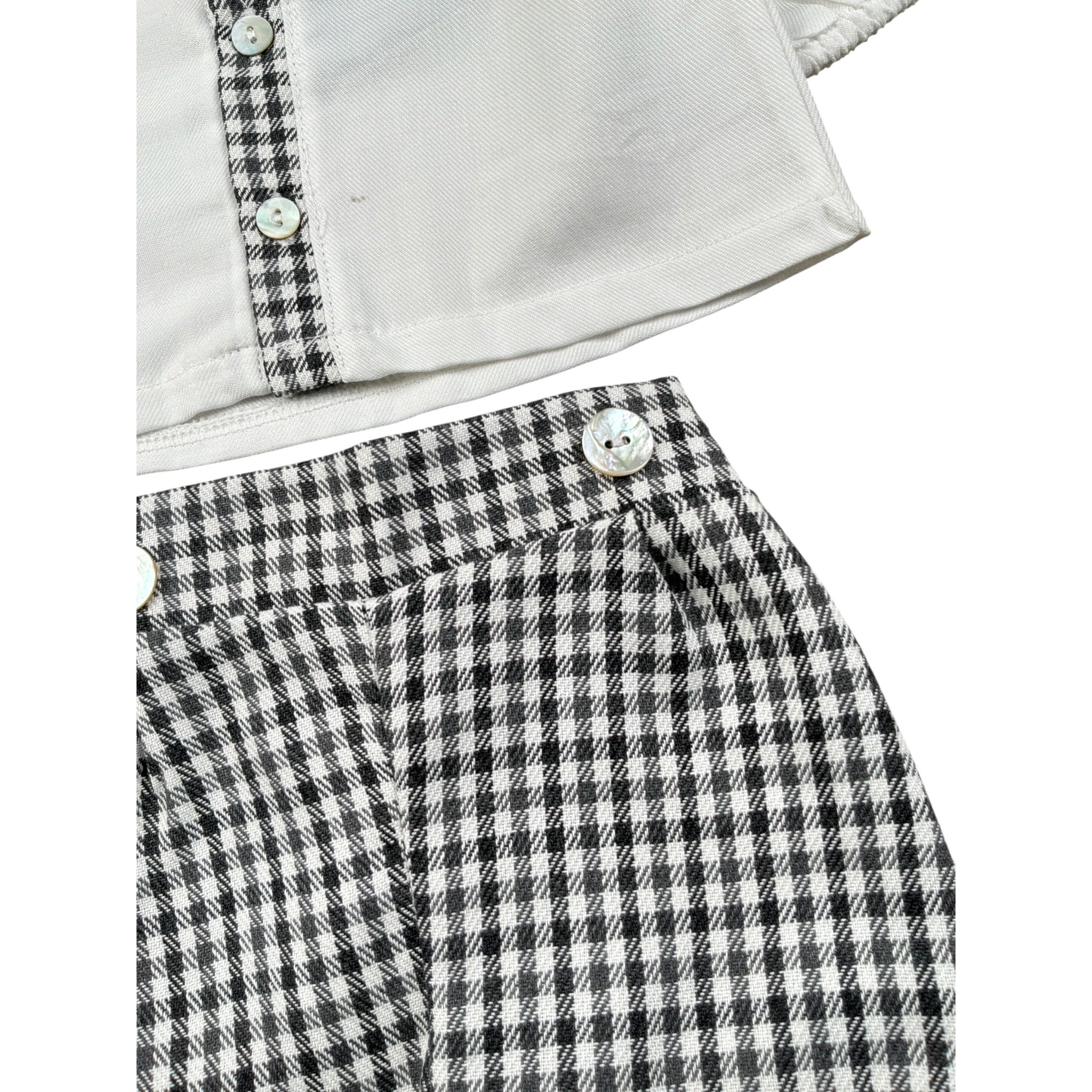 Calamaro Completo 2Pz Camicia-Coulotte Bicolore Bianco/Nero per Neonato 17686 BIANCO/NERO CALAMARO 