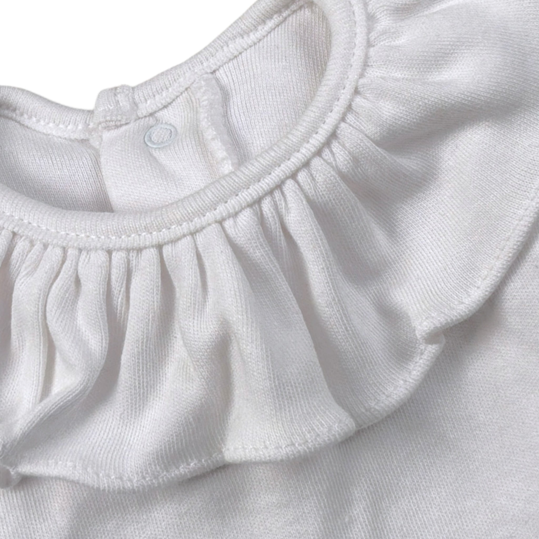 Calamaro Body tinta unita con Colletto Bianco per Neonata 19085 BIANCO CALAMARO 