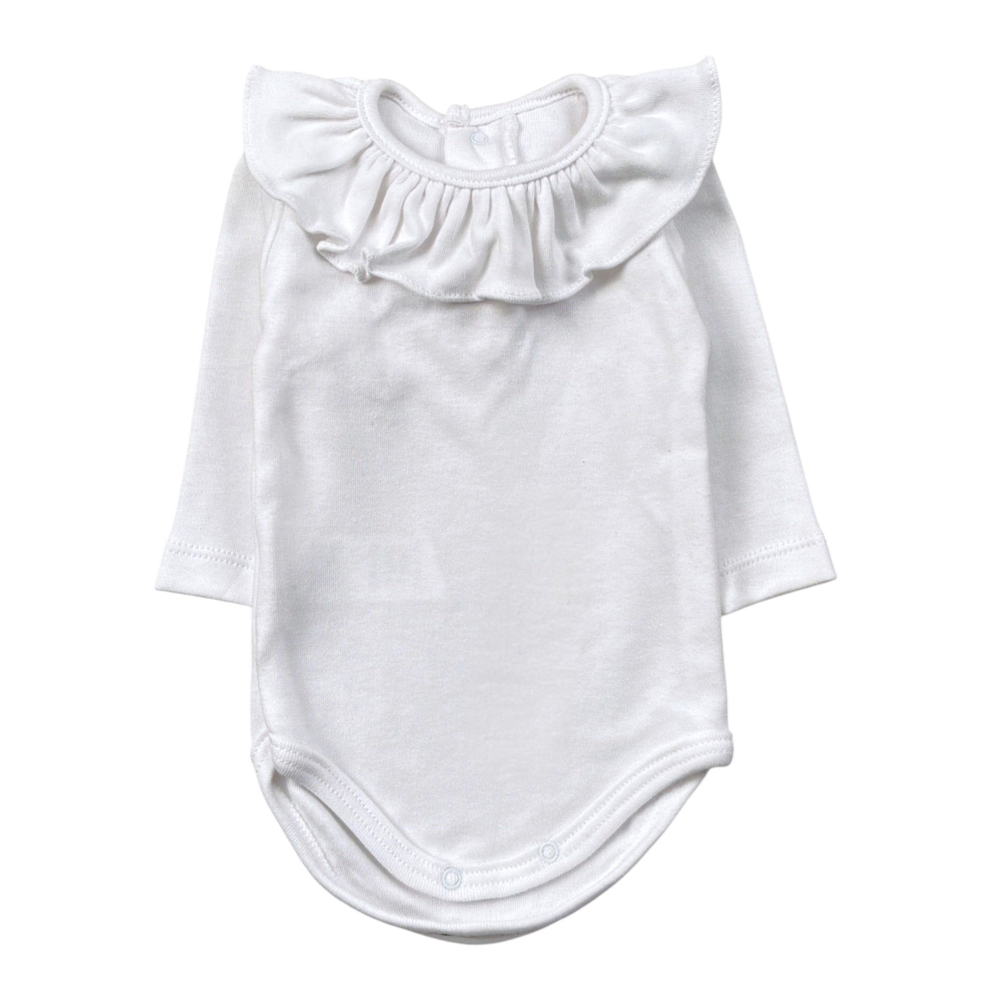Calamaro Body tinta unita con Colletto Bianco per Bambina 19085J BIANCO CALAMARO 