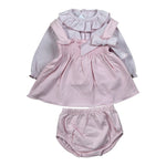 Calamaro Completo 3Pz Camicia-Salopette-Coulotte tinta unita Rosa per Neonata 22091 ROSA CALAMARO 