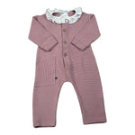 Calamaro Tutina tinta unita con Colletto Rosa per Neonata 32502 ROSA CALAMARO 