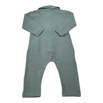 Calamaro Tutina tinta unita con Colletto Verde per Neonato 32503 VERDE CALAMARO 