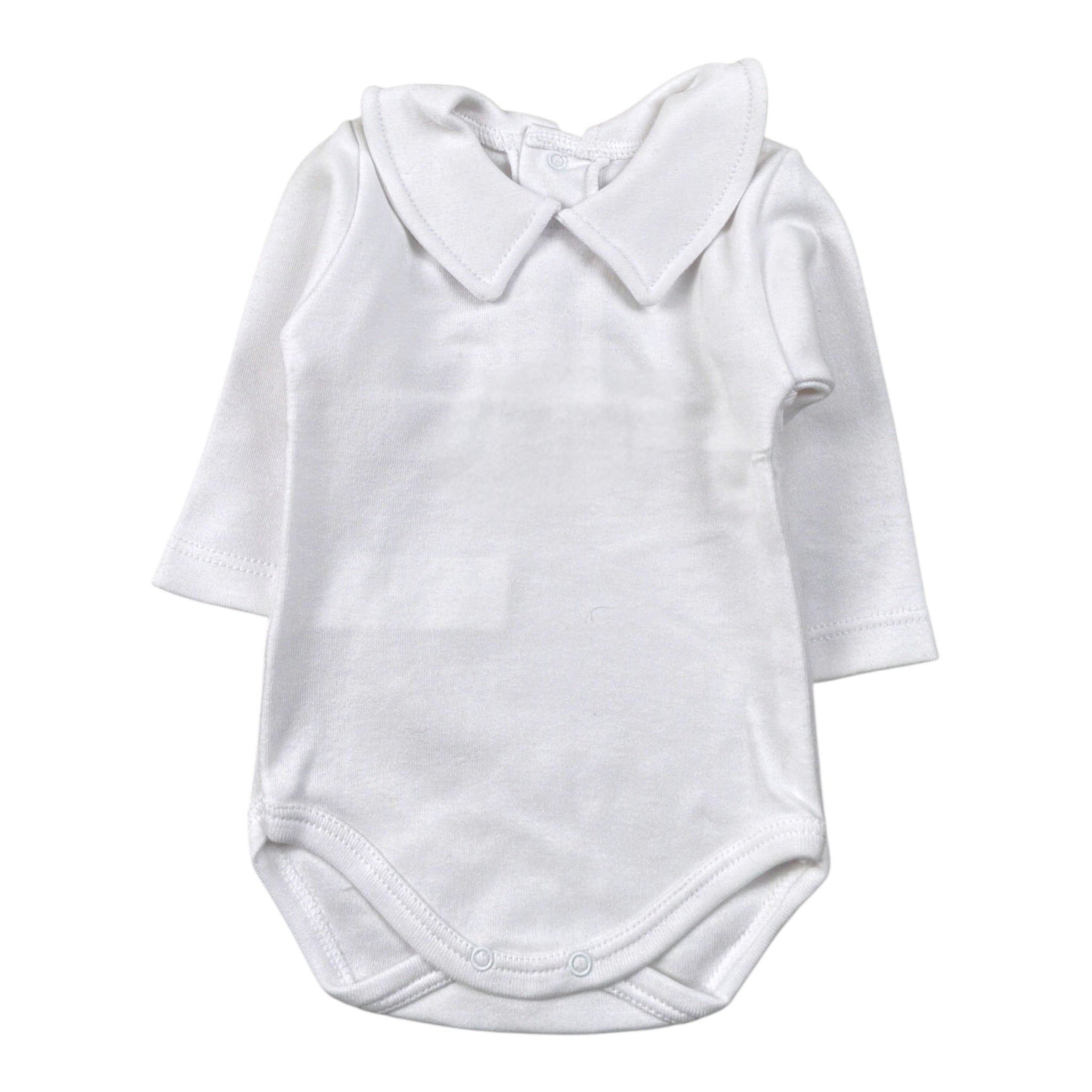 Calamaro Body tinta unita con Colletto Bianco per Neonata 190900 BIANCO CALAMARO 